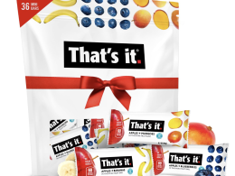 That's it. Mini Fruit Bars Gift Pouch (Variety 36 Count) No Sugar Added, Plant-Based, Vegan & Gluten Free, Paleo, Non GMO, Fiber (12 Banana, 12 Blueberry, 12 Mango)